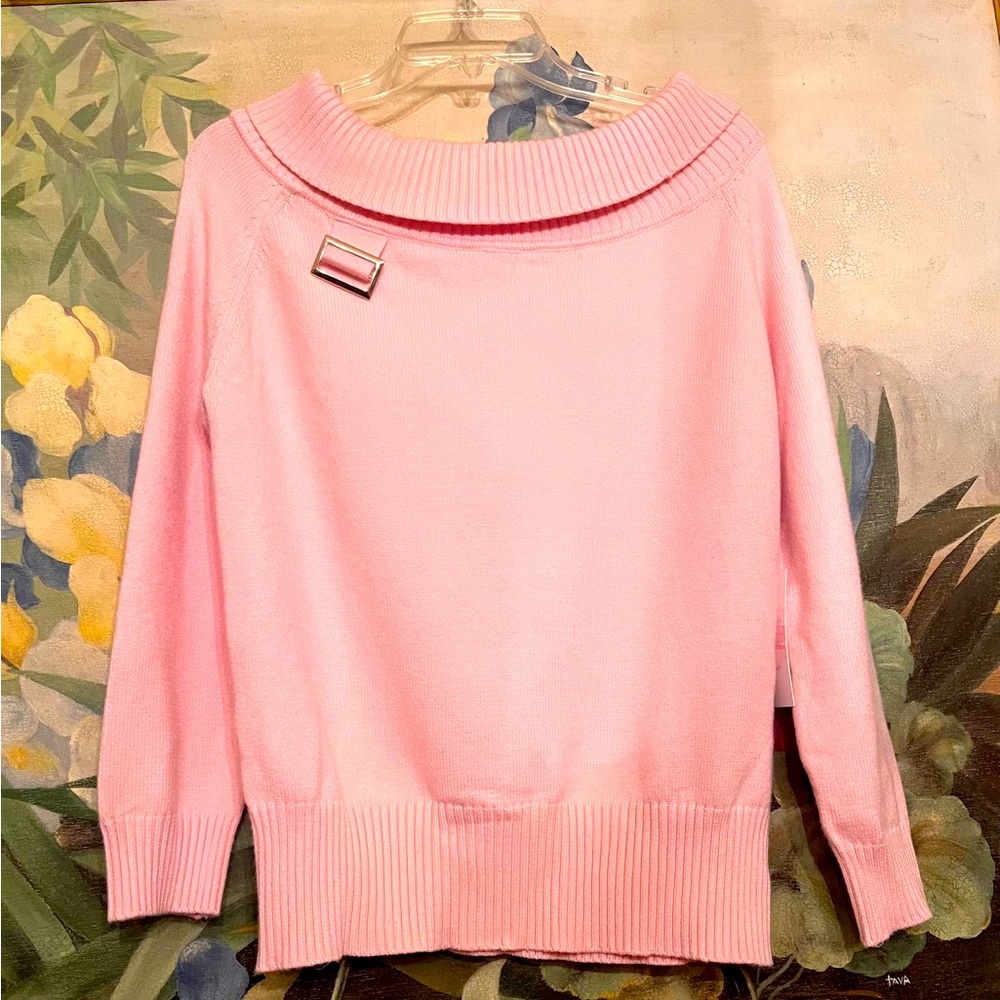 Hazel Moon Soft Pink Boatneck Sweater NWT Sz Large